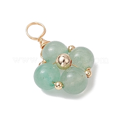 Natural Mixed Gemstone Round Copper Wire Wrapped Pendants&nbsp;PALLOY-JF03047