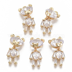 Brass Micro Pave Cubic Zirconia Pendants&nbsp;KK-S354-152-NF