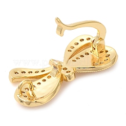 Brass Micro Pave Clear Cubic Zirconia Fold Over Clasps&nbsp;KK-G505-19G