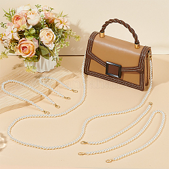5Pcs 5 Styles ABS Imitation Pearl Round Beaded Bag Chains&nbsp;PURS-AR0001-03