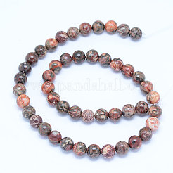 Natural Leopard Skin Jasper Beads Strands&nbsp;G-J358-05-8mm