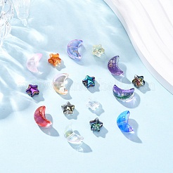 40Pcs 2 Styles Electroplate Transparent Glass Bead&nbsp;EGLA-FP0001-01