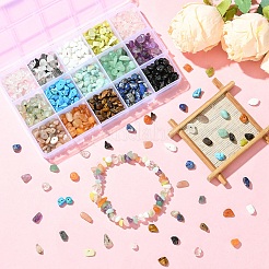 210g 14 Styles Natural Mixed Gemstone Chip Beads and 15g Opaque Glass Chip Beads Kits&nbsp;G-YW0002-37