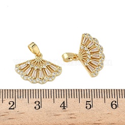 Brass Micro Pave Cubic Zirconia Pendants&nbsp;KK-I371-37G-02