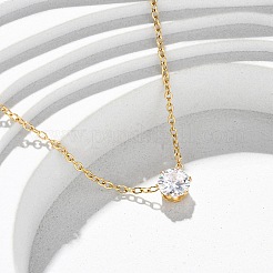 304 Stainless Steel Crystal Rhinestone Flat Round Pendant Necklaces for Women&nbsp;NJEW-K255-48G