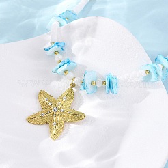 Starfish 304 Stainless Steel Pendant Necklaces&nbsp;NJEW-L465-05G