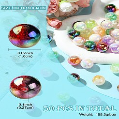 50Pcs UV Plating Opaque Crackle Two-tone Acrylic Beads&nbsp;MACR-CJ0001-96