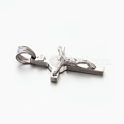 Tarnish Resistant Easter Theme Hot Unisex 201 Stainless Steel Crucifix Cross Pendants&nbsp;X-STAS-F010-24P