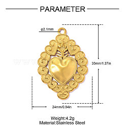 304 Stainless Steel Pendants&nbsp;STAS-OY016-08G