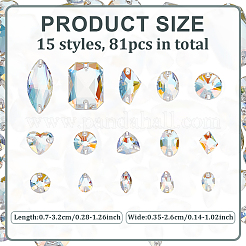 81Pcs 15 Styles Sew on Rhinestone&nbsp;GLAA-ME0001-03