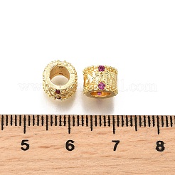 Brass Micro Pave Cubic Zirconia European Beads&nbsp;KK-C106-17G
