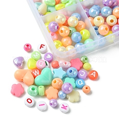 DIY Flat Round & Heart Acrylic & Plastic Beads Bracelets Making Kits&nbsp;DIY-FS0006-41
