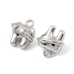 Brass Micro Pave Cubic Zirconia Charms&nbsp;KK-C155-22P