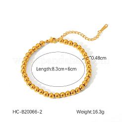Stainless Steel Round Beaded Bracelets for Women&nbsp;HY4237-1