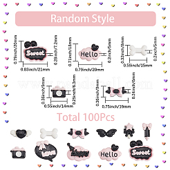 100Pcs 3 Styles Opaque Resin Cabochons&nbsp;RESI-SP0001-23