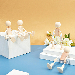 Unfinished Blank Wooden Robot Toys&nbsp;DIY-WH0097-05