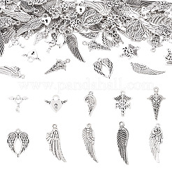 100Pcs 10 Styles Tibetan Style Alloy Pendants&nbsp;TIBEP-TA0001-43