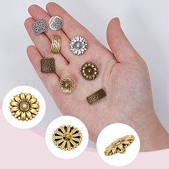 120Pcs 15 Styles 1-Hole Alloy Shank Buttons&nbsp;BUTT-WR0001-39