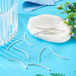 10Pcs 925 Sterling Silver Curved Tube Beads&nbsp;STER-TA0001-42