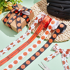 4 Rolls 4 Colors Sport Ball Print Grosgrain Ribbon&nbsp;OCOR-PH0004-07B