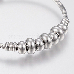 Tarnish Resistant 304 Stainless Steel Torque Bangles&nbsp;BJEW-H570-33P
