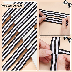 50 Yards Polyester Stripe Ribbons&nbsp;SRIB-WH0011-157C