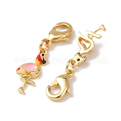 Brass Micro Pave Cubic Zirconia and Enamel Pendant Decoration&nbsp;KK-T083-01H-G