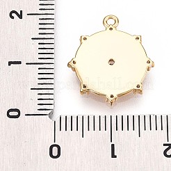 Brass Micro Pave Clear Cubic Zirconia Pendants&nbsp;KK-T075-26G
