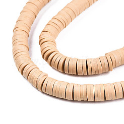 Flat Round Handmade Polymer Clay Beads&nbsp;CLAY-R067-6.0mm-37