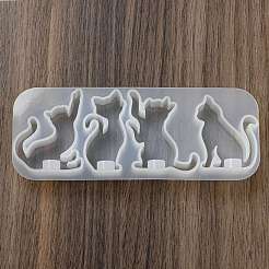 Cat Shape Pendant DIY Silhouette Silicone Mold&nbsp;DIY-K067-02C