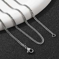 Non-Tarnish Unisex 304 Stainless Steel Curb Chain/Twisted Chain Necklaces&nbsp;STAS-D0002-34P