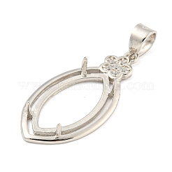 925 Sterling Silver Micro Pave Clear Cubic Zirconia Sew on Prong Settings&nbsp;STER-B005-08P