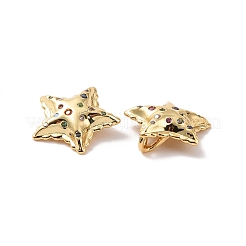 Star Brass Micro Pave Colorful Cubic Zirconia Charms&nbsp;KK-G435-31G