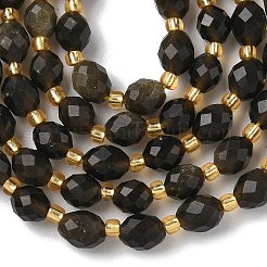 Natural Golden Sheen Obsidian Beads Strands&nbsp;G-F809-A27-01