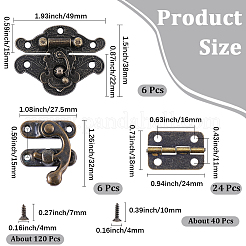 12Pcs Iron Wooden Box Lock Catch Clasps&nbsp;IFIN-CL0001-04