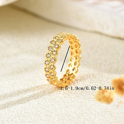 Brass Micro Pave Cubic Zirconia Finger Rings for Women&nbsp;QU5613-1