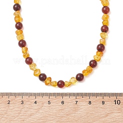 Natural Amber Rond and Nuggets Beaded Necklaces for Women&nbsp;NJEW-JN06017