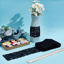 Polyester Elastic Flower Lace Trim Fabric&nbsp;DIY-WH0632-94A