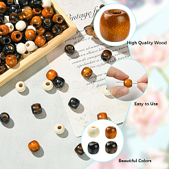 400Pcs 4 Colors Wooden European Beads&nbsp;WOOD-PA0001-01