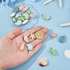 20Pcs 10 Styles Handmade Porcelain Pendants&nbsp;PALLOY-HS00033