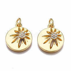 Brass Micro Pave Clear Cubic Zirconia Pendants&nbsp;KK-Q277-035-NF