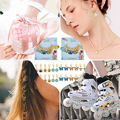 Alloy Enamel Bee & Flower & Ladybird & Butterfly Charm Locking Stitch Markers&nbsp;HJEW-PH01726