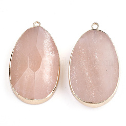 Electroplate Natural Pink Aventurine Pendants&nbsp;G-S344-17C