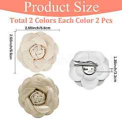 4Pcs 2 Styles Flower Imitation Leather Shoe Decoration&nbsp;AJEW-CL0005-01B