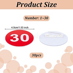 1 Set Round ABS Plastic Number Brooches Sets&nbsp;JEWB-OC0001-02B
