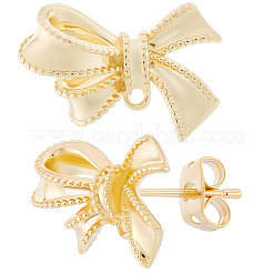 5 Pairs Brass Stud Earring Findings&nbsp;KK-BBC0020-34