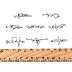 80Pcs 8 Styles Alloy Heartbeat Links Connectors Charms&nbsp;FIND-FS0004-72