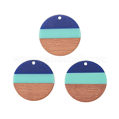 Tri-color Resin & Wood Pendants&nbsp;RESI-CJ0004-06