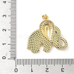 Brass Micro Pave Cubic Zirconia Shell Pendants&nbsp;KK-L239-010G