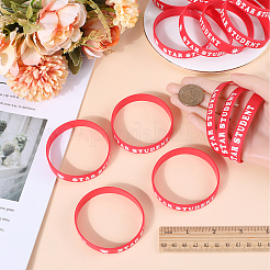 Word Star Student Silicone Cord Bracelet Wristband&nbsp;LS-BJEW-WH0018-49A